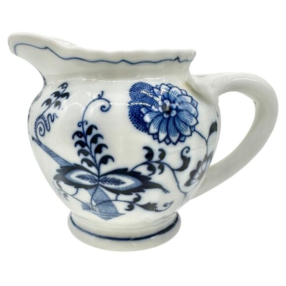 Blue Danube Porcelain Creamer White Blue Floral Motif Pitcher Elegant Design EUC - Picture 3 of 7